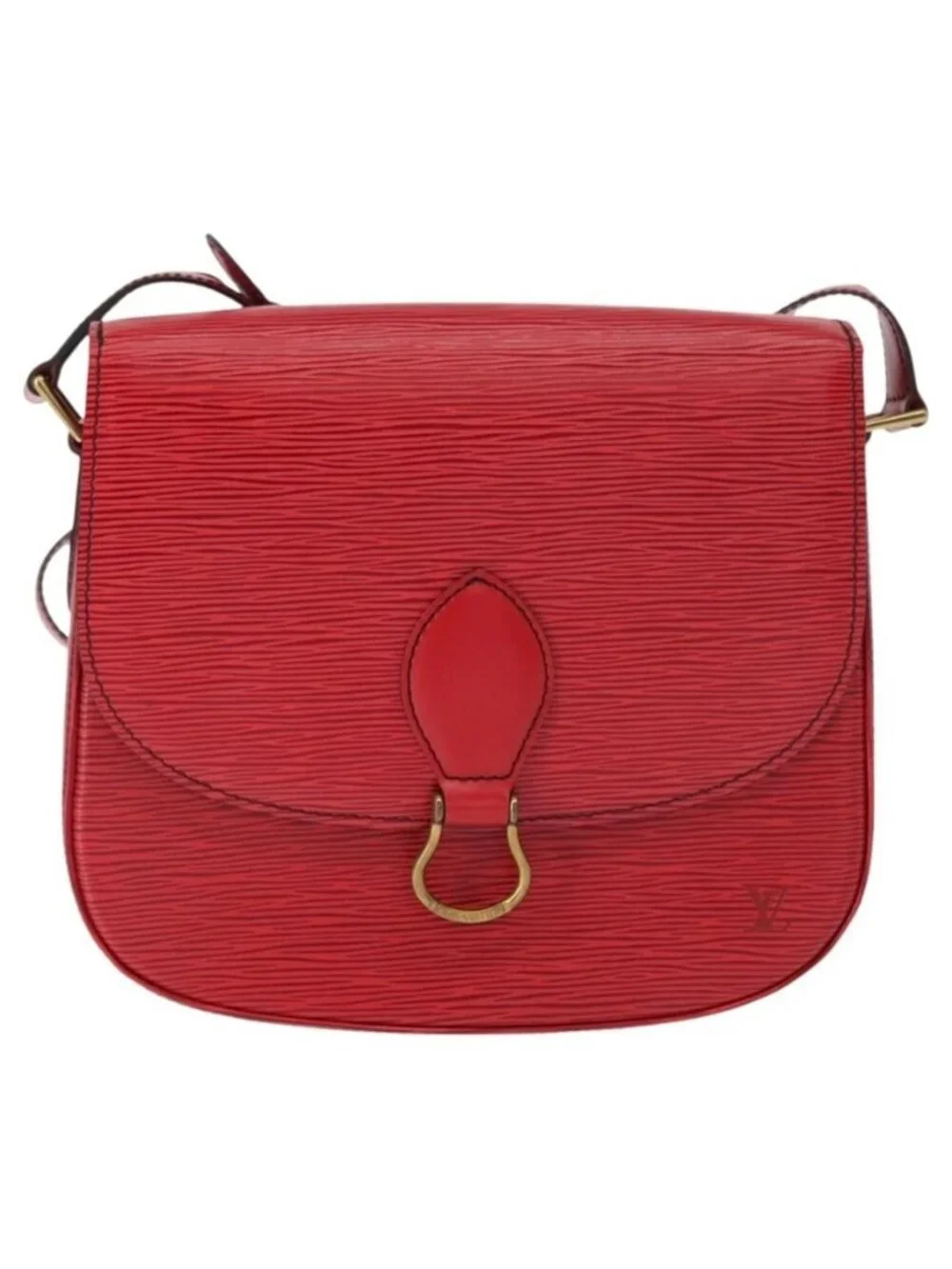 Authentic LOUIS VUITTON Epi Saint Cloud GM Shoulder Bag Red M52197 LV